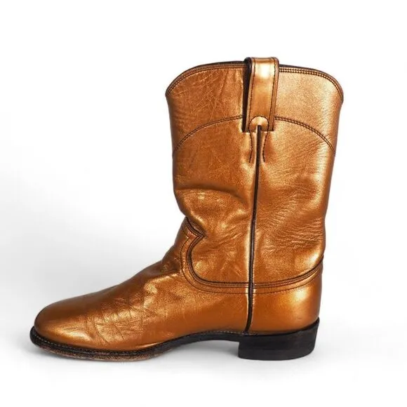 Justin Vintage Leather USA Western Cowboy Boots Gold-Cooper L3766 Women's 8B