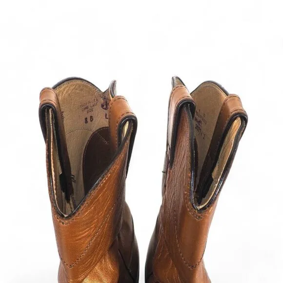 Justin Vintage Leather USA Western Cowboy Boots Gold-Cooper L3766 Women's 8B