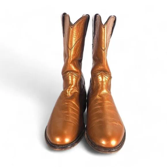Justin Vintage Leather USA Western Cowboy Boots Gold-Cooper L3766 Women's 8B