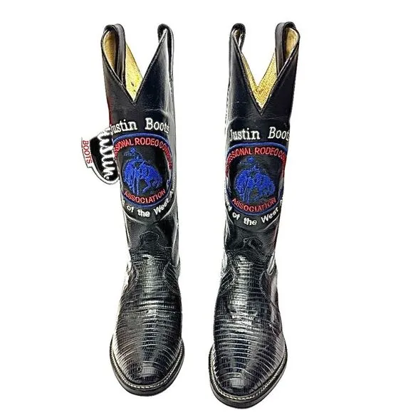 Justin Women’s Professional Rodeo Cowboy Boots Leather-Lizard USA Size 7 B USA
