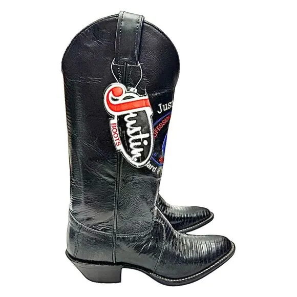 Justin Women’s Professional Rodeo Cowboy Boots Leather-Lizard USA Size 7 B USA