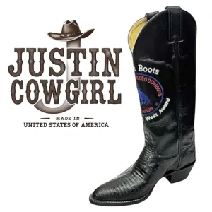 Justin Women’s Professional Rodeo Cowboy Boots Leather-Lizard USA Size 7 B USA