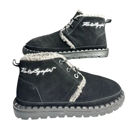 Karl Lagerfeld Paris Men's Suede‎ Chukka Boots LF2S3035, Size 10, Black