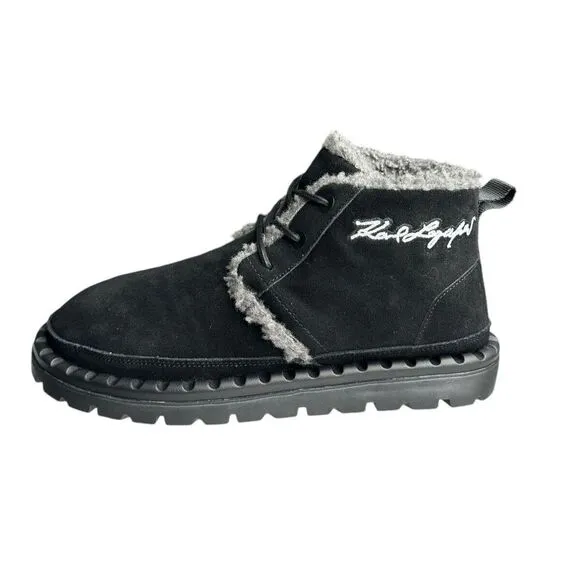 Karl Lagerfeld Paris Men's Suede‎ Chukka Boots LF2S3035, Size 10, Black