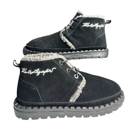 Karl Lagerfeld Paris Men's Suede‎ Chukka Boots LF2S3035, Size 10, Black