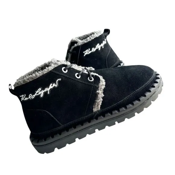 Karl Lagerfeld Paris Men's Suede‎ Chukka Boots LF2S3035, Size 10, Black