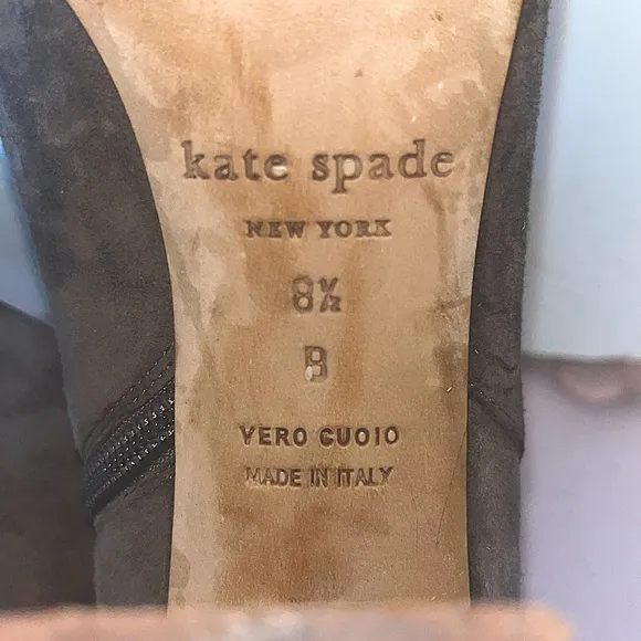 Kate Spade &quot;Darota&quot; bootie tan truffle color suede boots sz 8 1/2 ankle boots