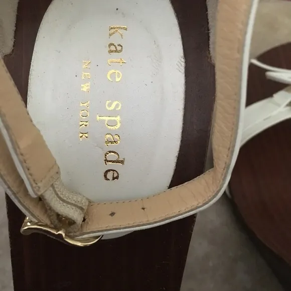 Kate Spade New York White Leather Bow Toe Sandals