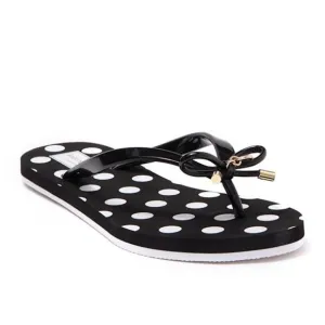 Kate Spade New York Women' Black and White Polka Dot Flip Flops Sandals Size 7/8