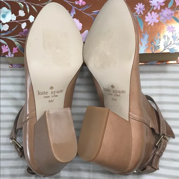 Kate Spade Tan Leather Ankle Boots Size 9 NWT