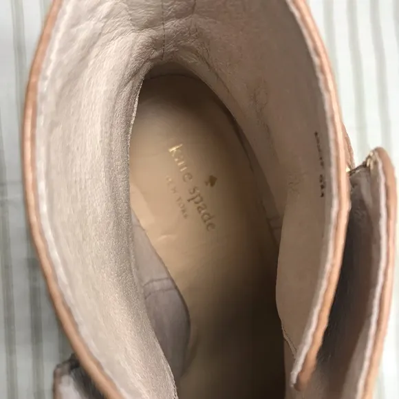 Kate Spade Tan Leather Ankle Boots Size 9 NWT