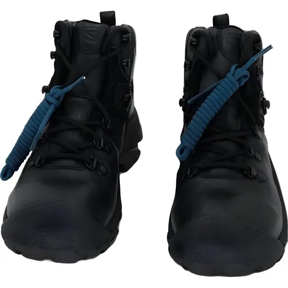 KEEN Waterproof Hiking Boots for Women, Black/Legion Blue, Size 7.5