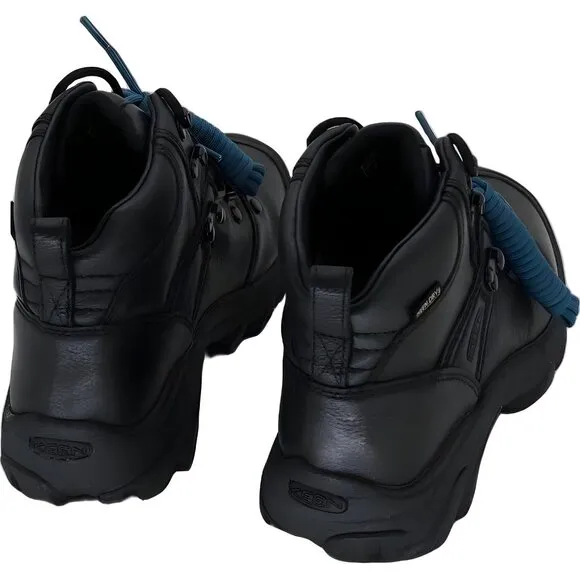 KEEN Waterproof Hiking Boots for Women, Black/Legion Blue, Size 7.5