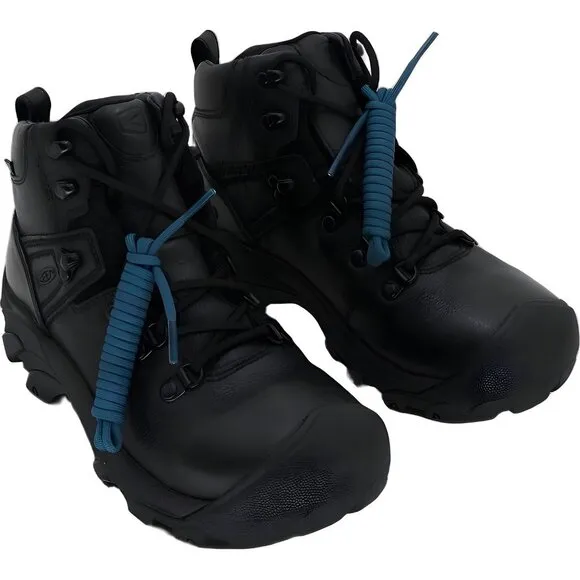 KEEN Waterproof Hiking Boots for Women, Black/Legion Blue, Size 7.5