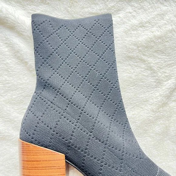 Kelsi Dagger Brooklyn Macey knit peep toe ankle boots