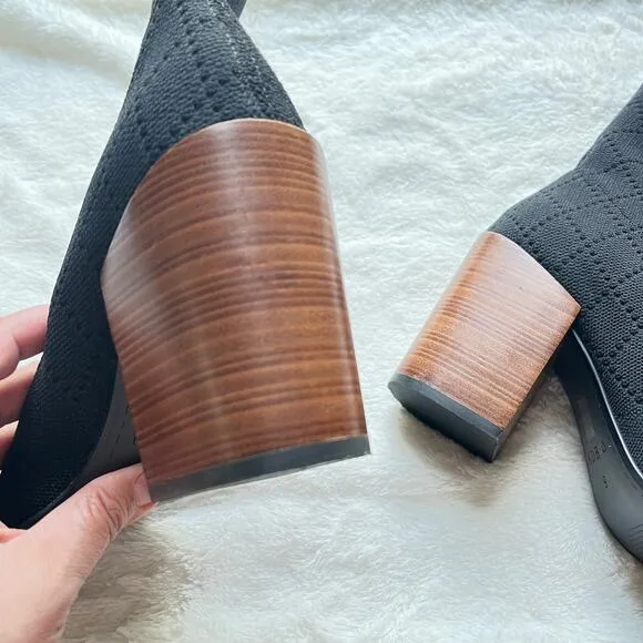 Kelsi Dagger Brooklyn Macey knit peep toe ankle boots