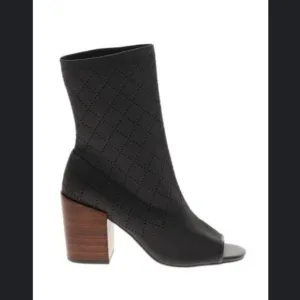 Kelsi Dagger Brooklyn Macey knit peep toe ankle boots