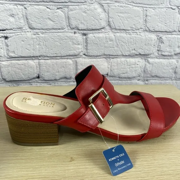 Kenneth Cole Red Sandals Heels Flip Flops Open Toed Sandals size 10 NWT