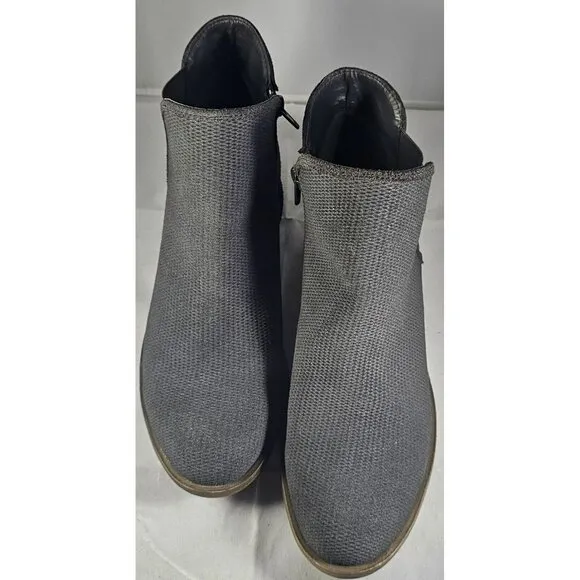Kensie Women's Gerona Perforated  Gray Woven Leather/Textile Ankle Bootie Sz 10M