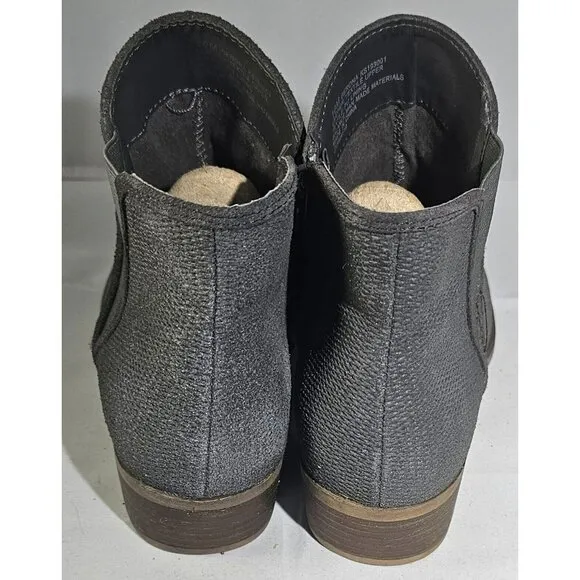 Kensie Women's Gerona Perforated  Gray Woven Leather/Textile Ankle Bootie Sz 10M