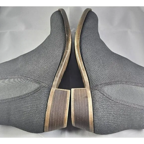 Kensie Women's Gerona Perforated  Gray Woven Leather/Textile Ankle Bootie Sz 10M