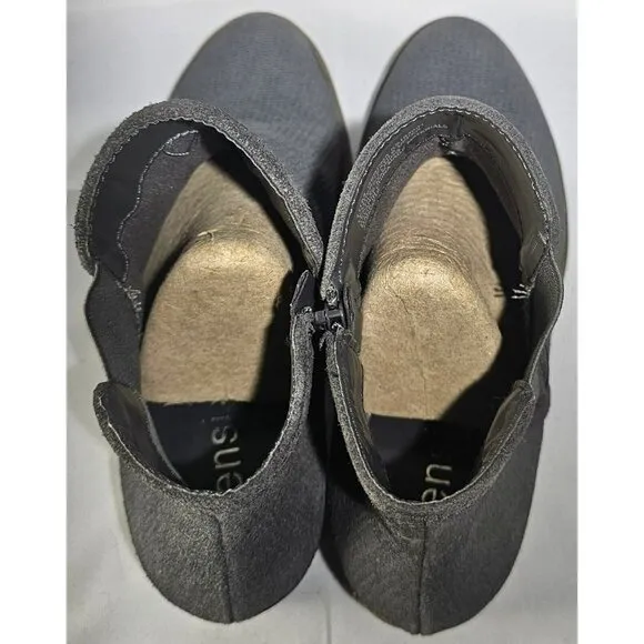 Kensie Women's Gerona Perforated  Gray Woven Leather/Textile Ankle Bootie Sz 10M