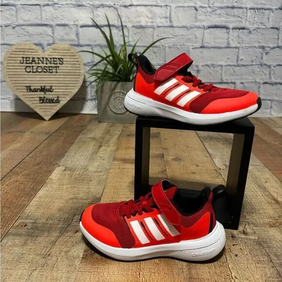 Kid's Unisex adidas Fortarun 2.0 Cloudfoam Elastic Lace-Up Shoes Red HP5445