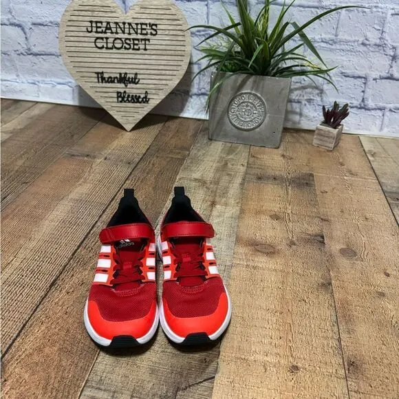 Kid's Unisex adidas Fortarun 2.0 Cloudfoam Elastic Lace-Up Shoes Red HP5445
