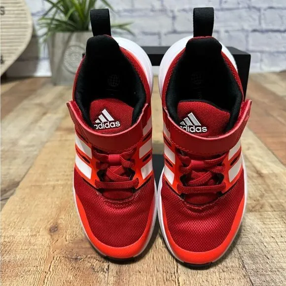 Kid's Unisex adidas Fortarun 2.0 Cloudfoam Elastic Lace-Up Shoes Red HP5445