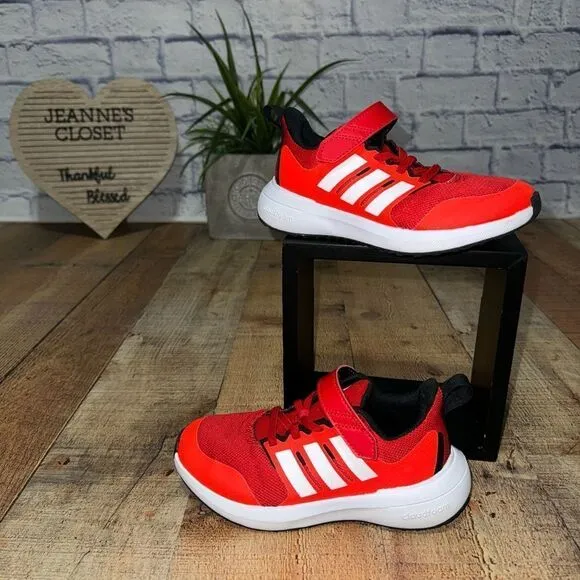 Kid's Unisex adidas Fortarun 2.0 Cloudfoam Elastic Lace-Up Shoes Red HP5445