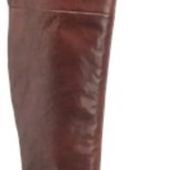 Kork-Ease burgundy Adrianne leather high knee wedge boots size 8 1/2