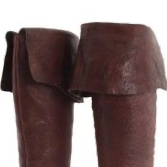 Kork-Ease burgundy Adrianne leather high knee wedge boots size 8 1/2