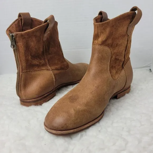 Kork-EaseThe Original Ticino Womens Size 8 Brown Leather Back Zip Ankle Boots