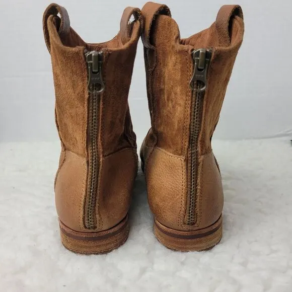 Kork-EaseThe Original Ticino Womens Size 8 Brown Leather Back Zip Ankle Boots