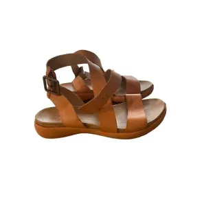 Kork Ease Womens Brown Criss Cross Leather Ankle Strap Sandals Size 6