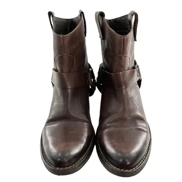 Krbonell ankle booties size 8.5 brown leather boots rodeo western harness