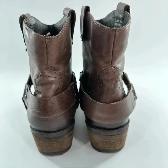 Krbonell ankle booties size 8.5 brown leather boots rodeo western harness