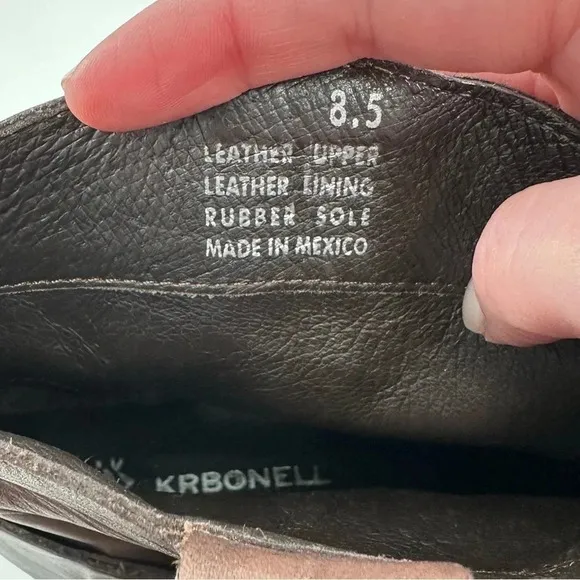 Krbonell ankle booties size 8.5 brown leather boots rodeo western harness