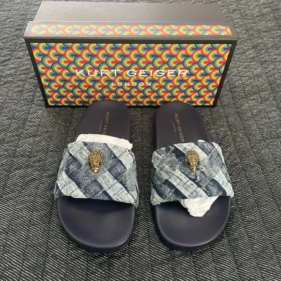 Kurt Geiger London Meena. Eagle Denim Sandals