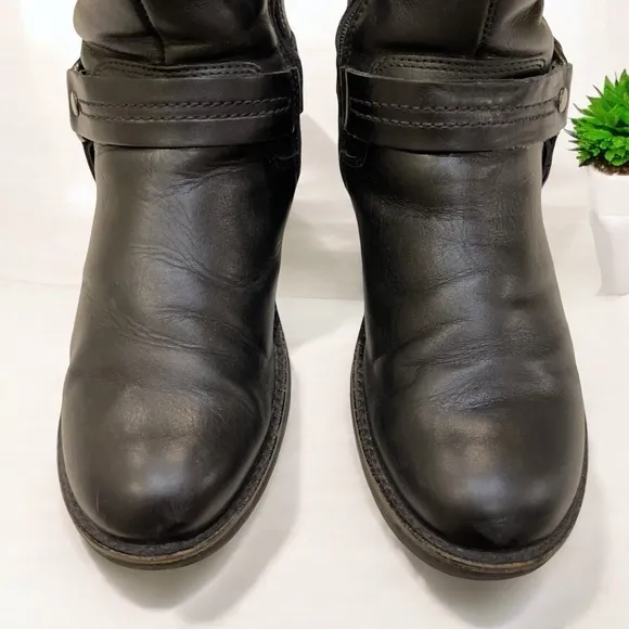 La Canadienne Harness Leather Moto Biker Boots