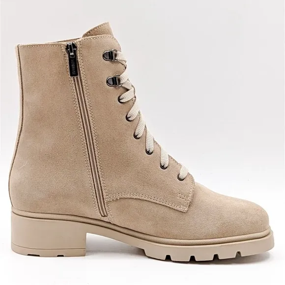 La Canadienne Women Sabel WaterproofSuede Sand Combat Boots 6.5 M‎ (D 460)
