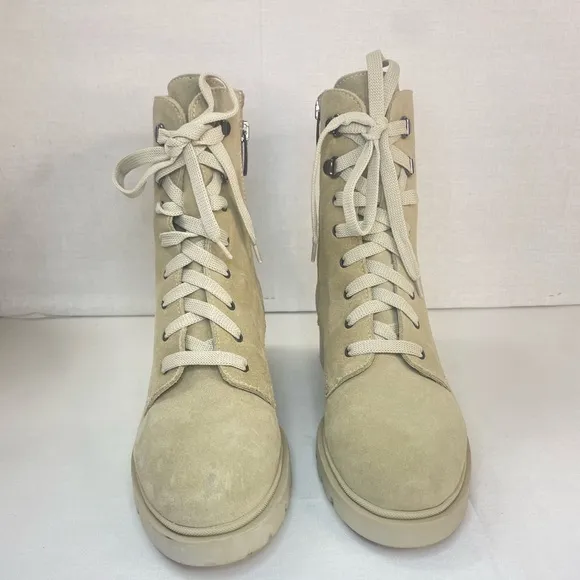 La Canadienne Women Sabel WaterproofSuede Sand Combat Boots 6.5 M‎ (D 460)