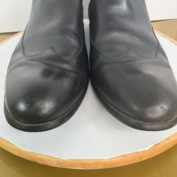 La Milano Italian Mens Black Leather Ankle Boots Size 13 Moto Indie Rocker