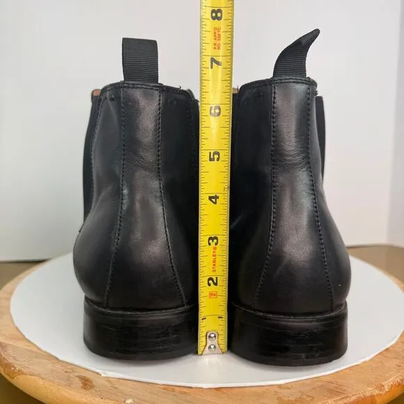 La Milano Italian Mens Black Leather Ankle Boots Size 13 Moto Indie Rocker