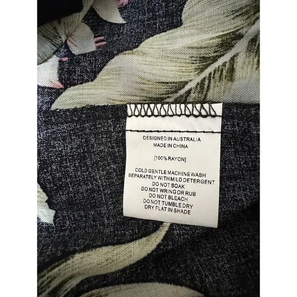 Label Of Love Hawaiian Tropical Dress Size Large Button Front New