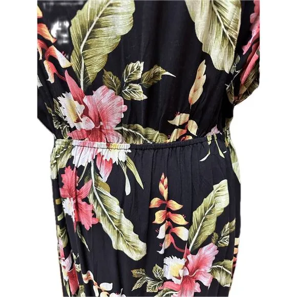 Label Of Love Hawaiian Tropical Dress Size Large Button Front New