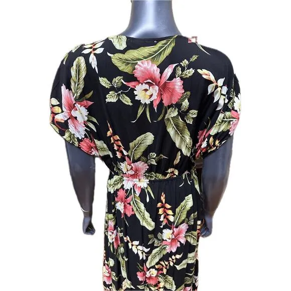Label Of Love Hawaiian Tropical Dress Size Large Button Front New