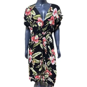 Label Of Love Hawaiian Tropical Dress Size Large Button Front New
