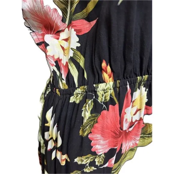 Label Of Love Hawaiian Tropical Dress Size Large Button Front New