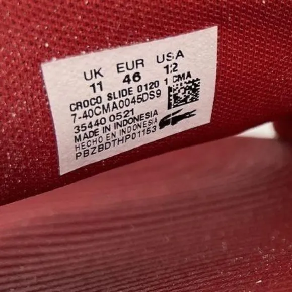LACOSTE Red Sandals/Flip Flops Men- Size 12